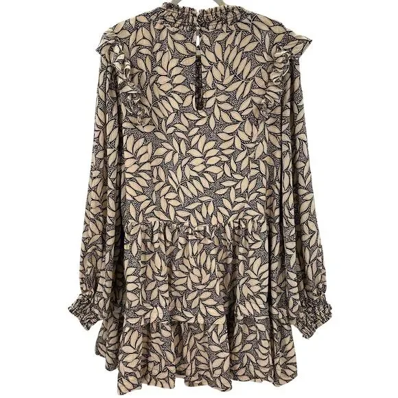 By Anthropologie Long Sleeve Printed Smocked Mini Dress 3X - Picture 14 of 14